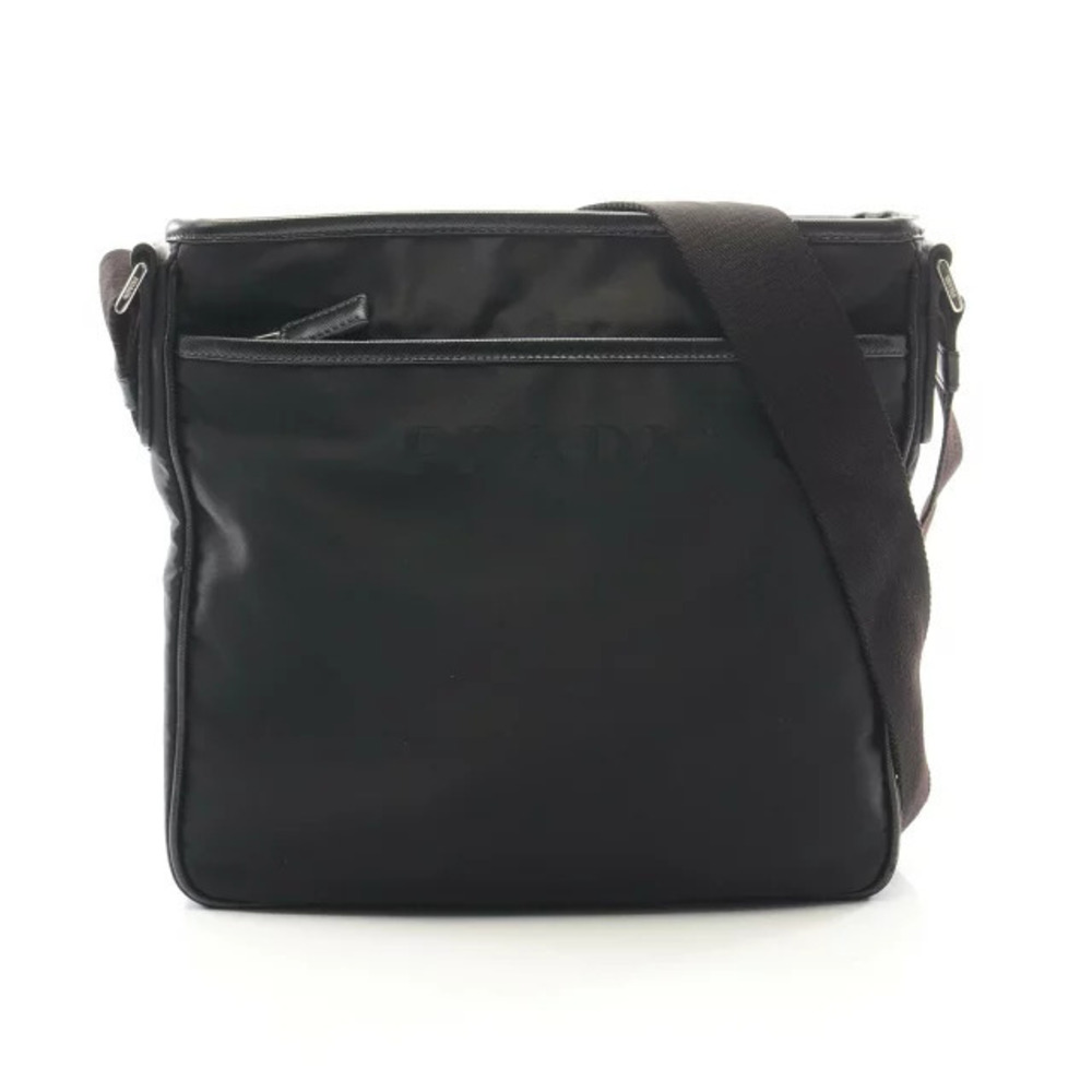 Prada Shoulder Bag Saffiano Leather Black